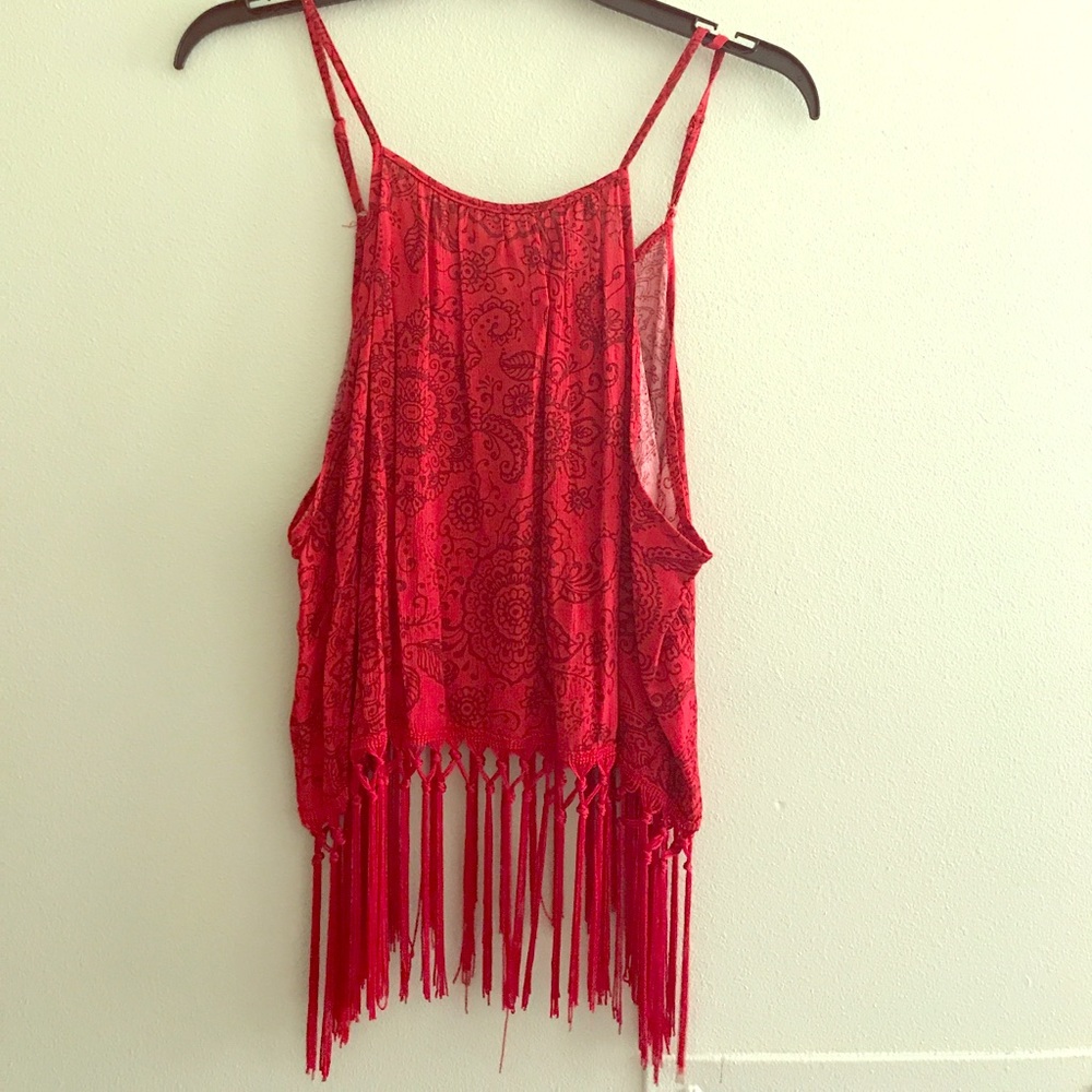 Pacsun fringe halter top NWT!